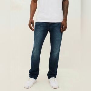 True Religion Jeans Mens 38x34 Ricky Flap SN Relaxed Dark Wash Stitch Denim